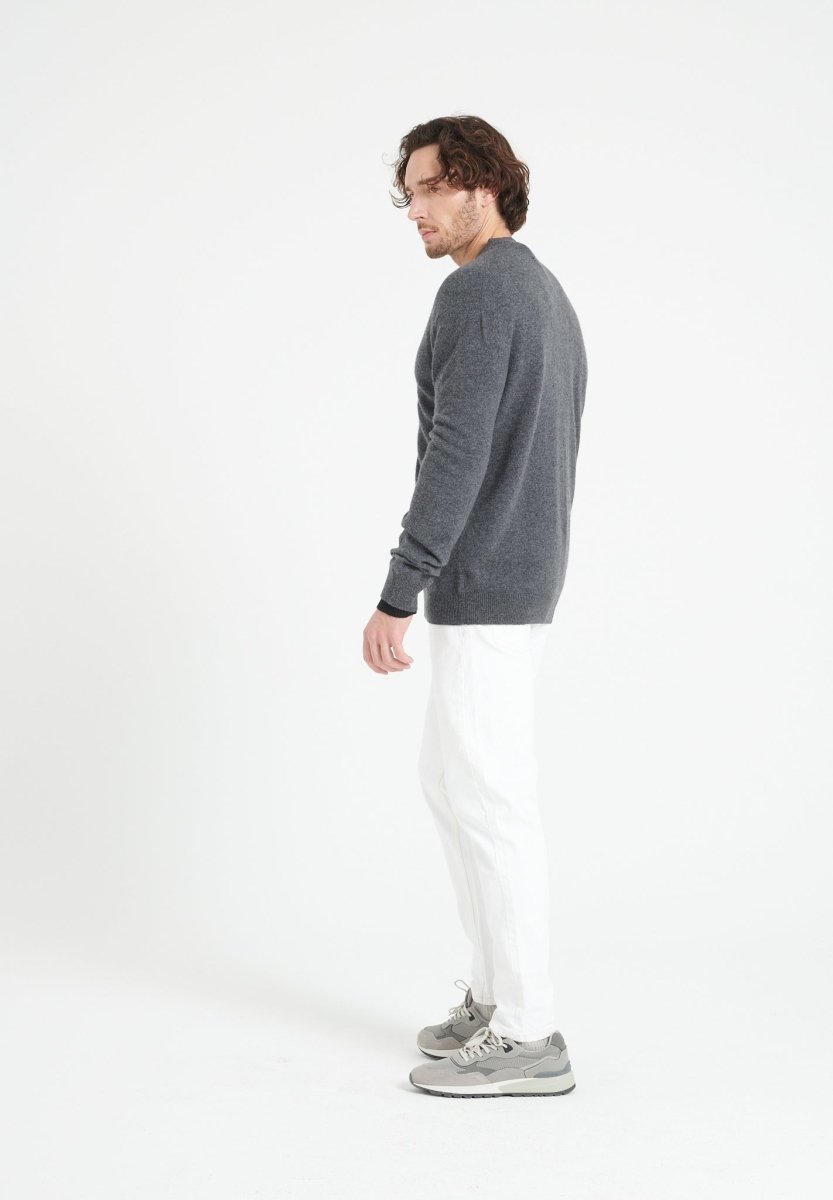 Cardigan cachemire gris anthracite homme - LUKE 10