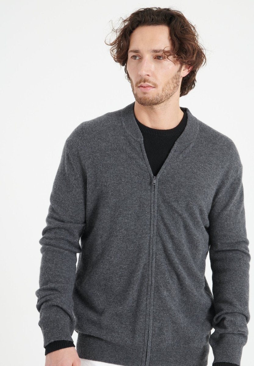 Cardigan cachemire gris anthracite homme - LUKE 10