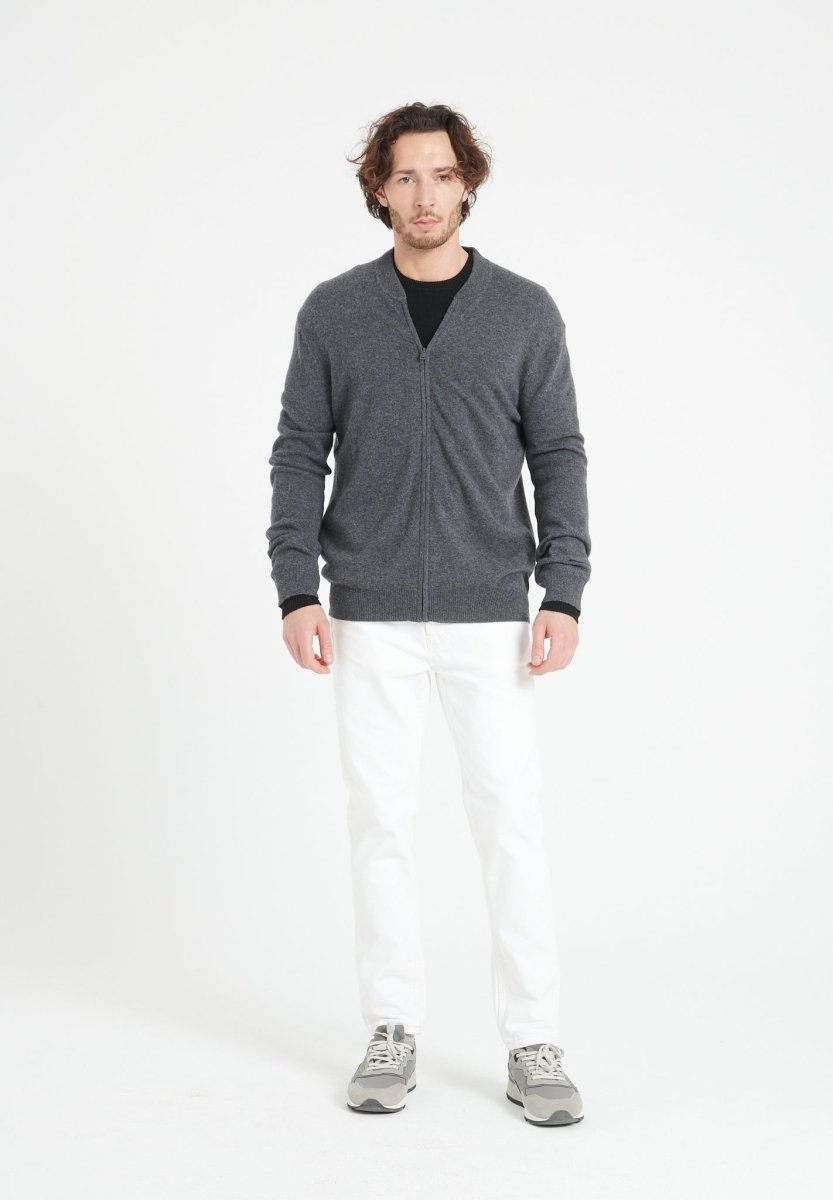 Cardigan cachemire gris anthracite homme - LUKE 10